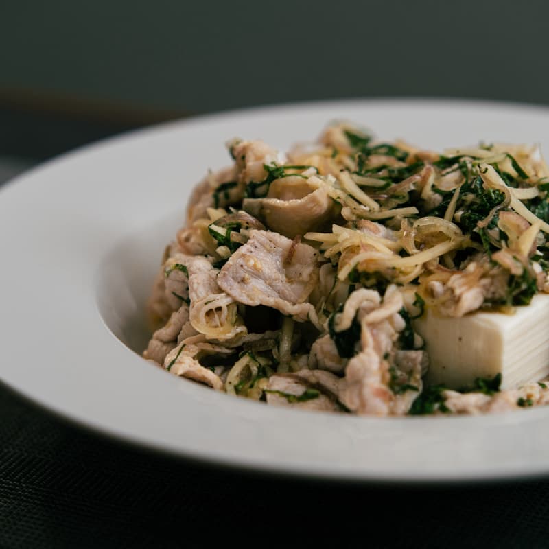 薬味と豚しゃぶの冷奴